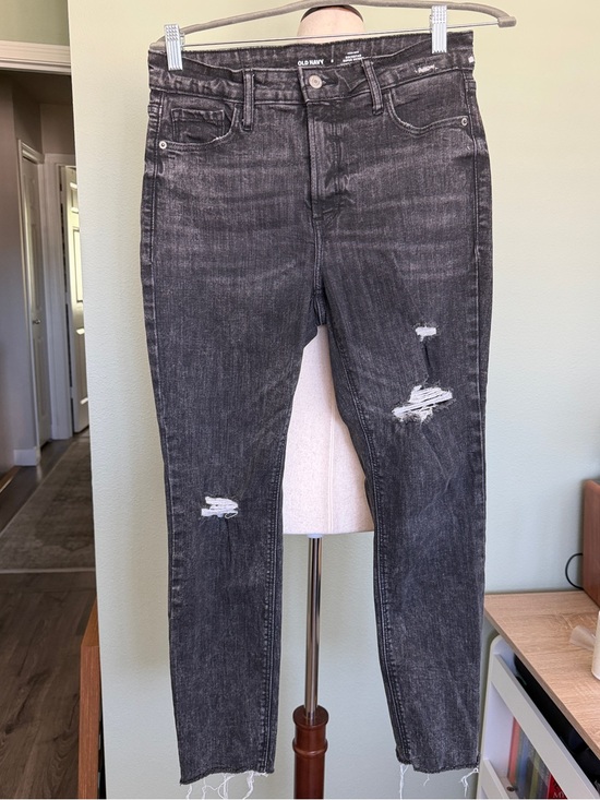 Old Navy Denim - Old Navy Rock Star Super Skinny Black Washed Distressed Jeans